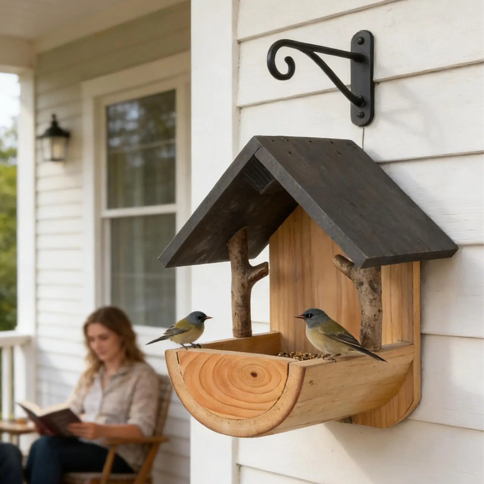 Wall Mount Wooden bird feeder  - огляд і ціна Feeding