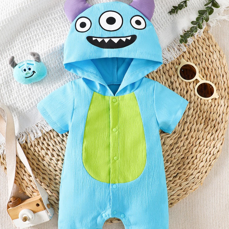 Newborn Baby Blue Monster Romp - огляд і ціна Cotton Baby Onesies Zipper