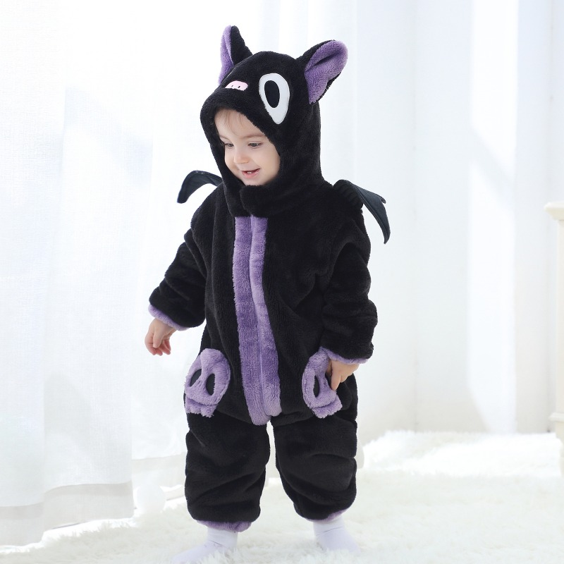 Newborn Baby Black Purple Cat  - огляд і ціна Cotton Baby Onesies Zipper