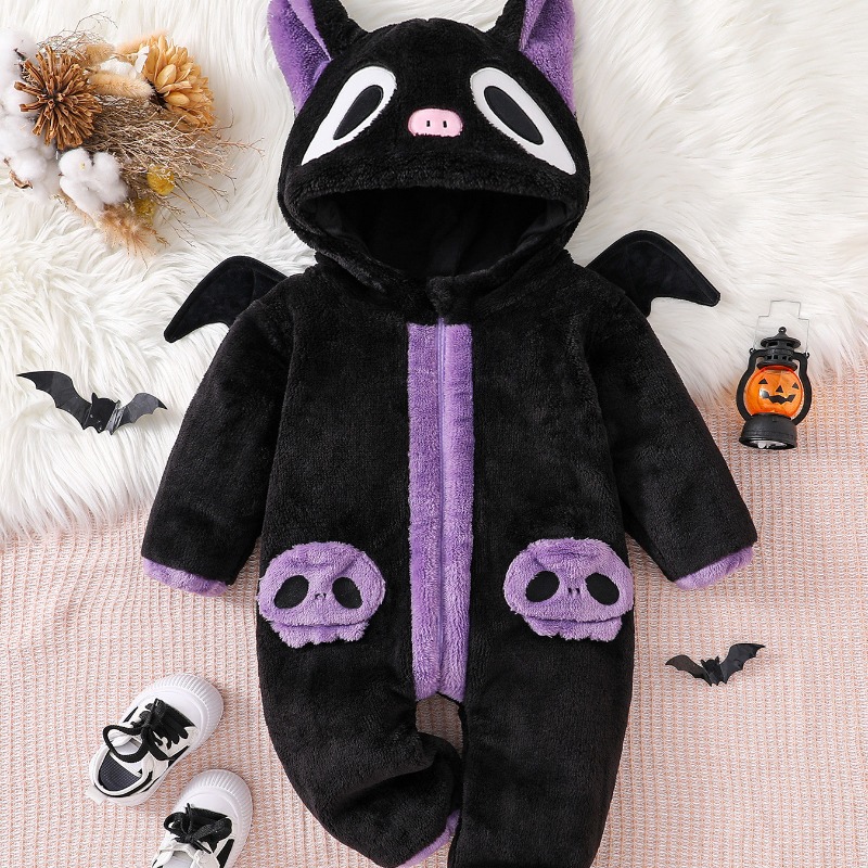 Newborn Baby Black Purple Cat  - огляд і ціна Cotton Baby Onesies Zipper