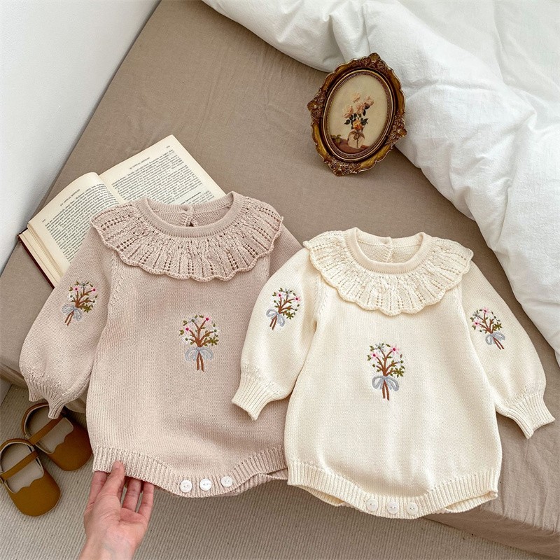 Spring Autumn Newborn Knitting - огляд і ціна Newborn Baby Girl Romper Floral
