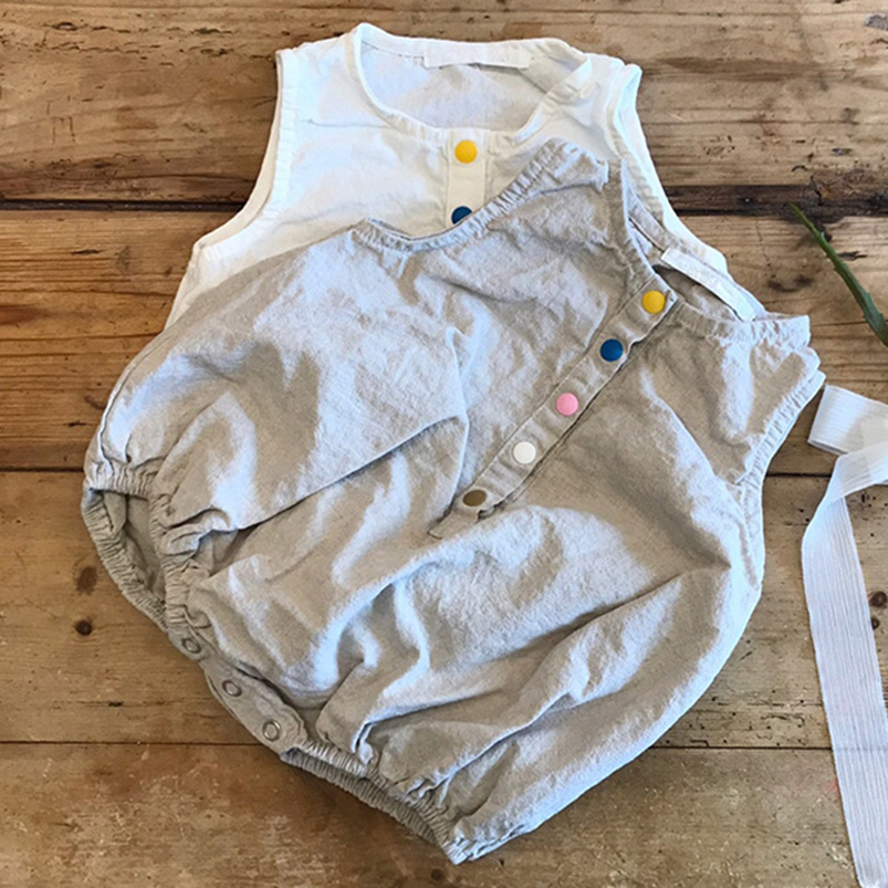 Linen Cotton Boys Romper Summe - огляд і ціна Baby Summer Linen Sleeveless Jumpsuit