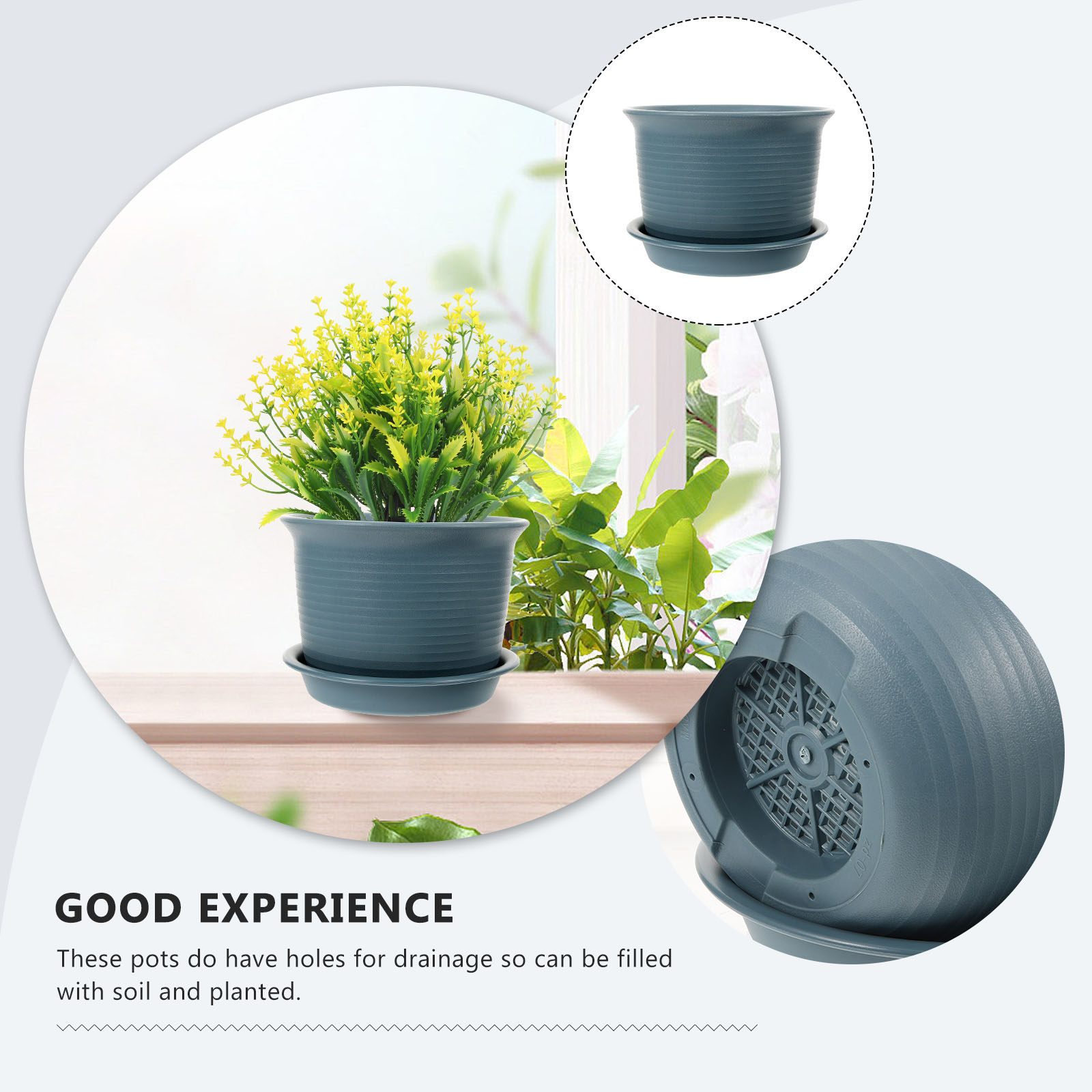 Large Blue Resin Flower Pot Pl - огляд і ціна Nursery