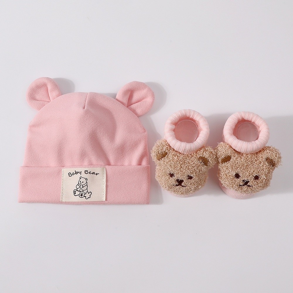 2Pcs/Set Cute Cotton Baby Hat  - огляд і ціна Infant Beanie Hat With Ears