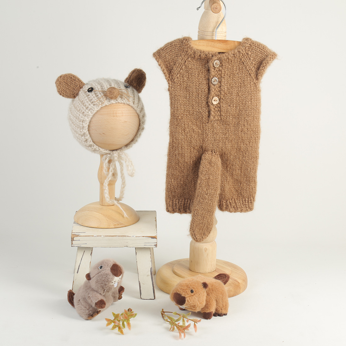 Knitted Beaver Newborn Photogr - огляд і ціна Infant Photography Props Outfit
