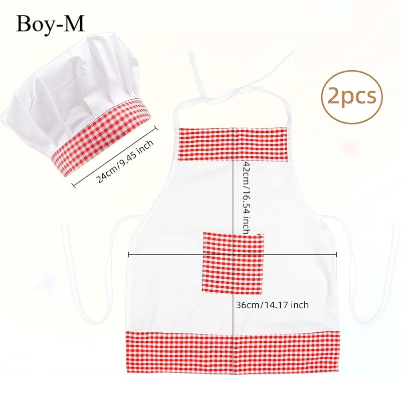 Red Gingham Baby Chef Costumes - огляд і ціна Infant Photography Props Outfit