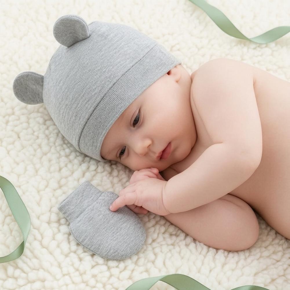 Anti Scratch Mittens for Newbo - огляд і ціна Infant Beanie Hat With Ears