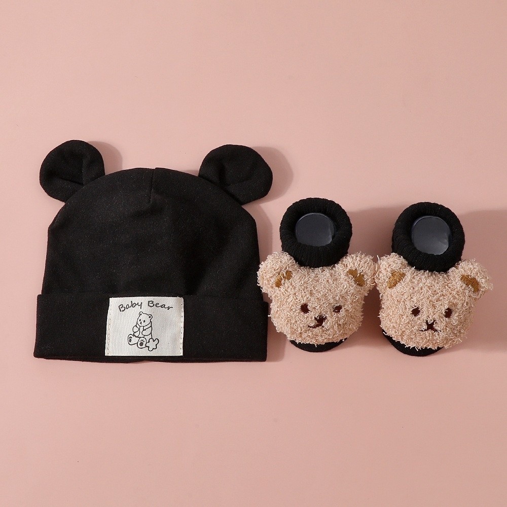2Pcs/Set Cotton Baby Hat Socks - огляд і ціна Infant Beanie Hat With Ears