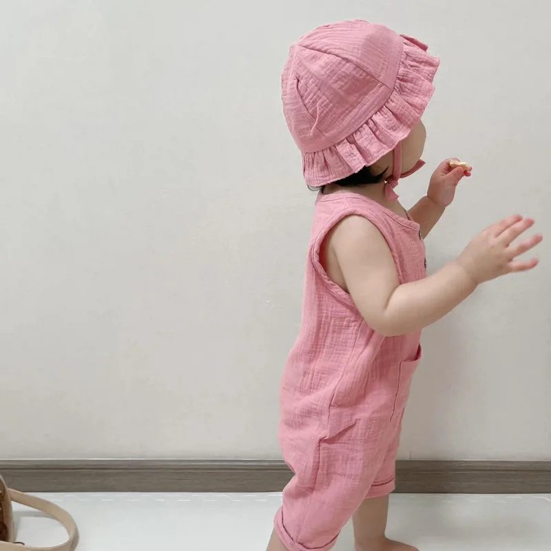 2Pcs/Set Baby Summer Clothing  - огляд і ціна Baby Summer Linen Sleeveless Jumpsuit