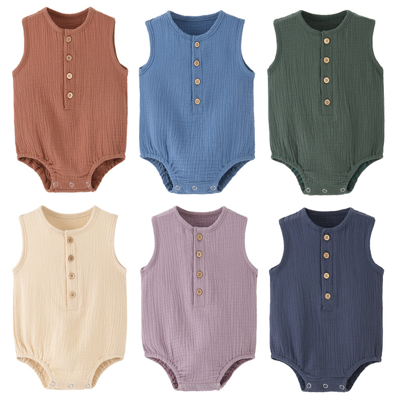 Summer Solid Newborn Baby 100% - огляд і ціна Baby Summer Linen Sleeveless Jumpsuit