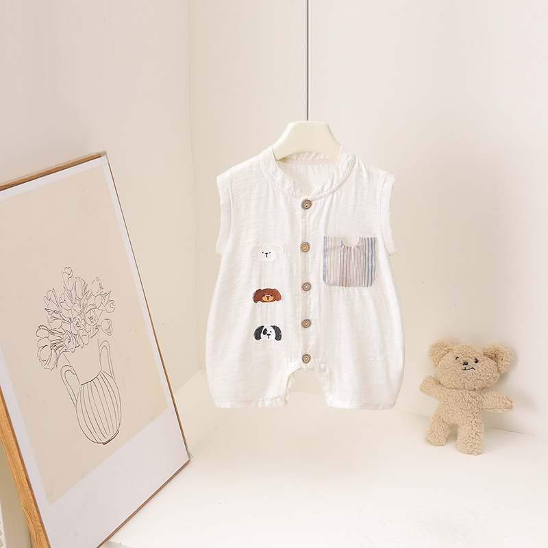 Baby Boys Summer Romper Cartoo - огляд і ціна Baby Summer Linen Sleeveless Jumpsuit